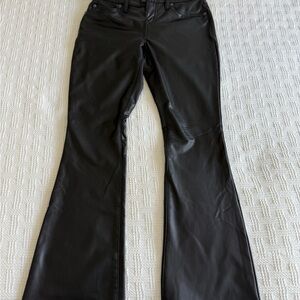 Banana Republic Black Flared Faux Leather Pants